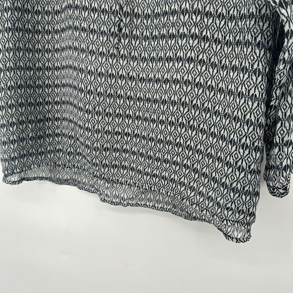 Old Navy Black Sheer Boho Top Split Neck Drop Shoulder Dolman Sleeve Size XL - Picture 5 of 10